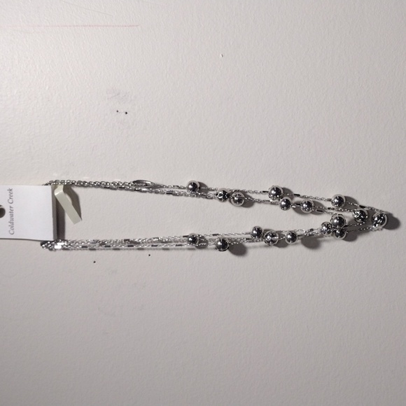 Coldwater Creek Multi-Strand Necklace – Silver Elegant Layered Beads Jewelry 18" - Picture 11 of 12